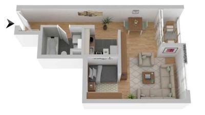 Nürnberg: Sehr Schöne 1 Zi. Wohnung mit Loggia und TG! Nur 5 Gehminuten zur U-Bahn