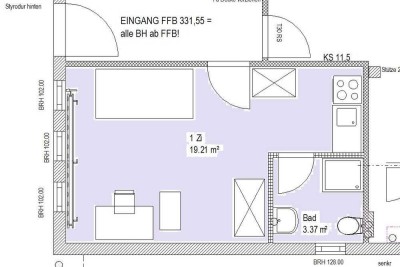 Helle 1-Zimmerwohnung, sehr zentrumsnah in Göppingen