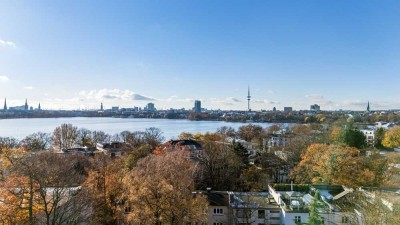 Secret Sale: Penthouse in Uhlenhorst: Großzügige Galerie & Alsterblick über den Dächern Hamburgs