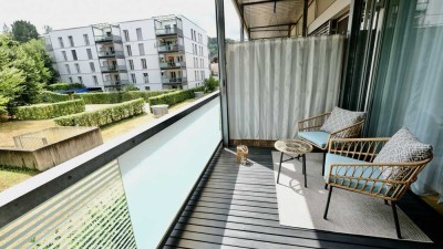 * Vollmöbliertes super schönes 2-Zi-Apartment mit Loftcharakter, XXL-Balkon + Aufzug * Top zentral *