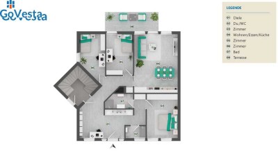 Vierraum-Wohnung im EG in Mölkau auf 106m²