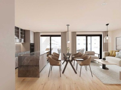 4- Zimmer Wohnung im 1. Obergeschoss mit Blick in den projekteigenen Park.