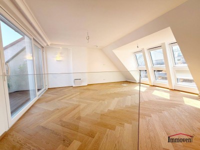 PROVISIONSFREI - ERSTBEZUG - Exklusive Dachgeschossmaisonette mit 2 Freiflächen und Deckenkühlung in RUHELAGE!