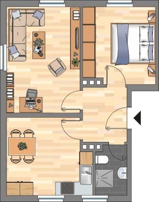 Demnächst frei! 2-Zimmer-Wohnung in Wilhelmshaven City