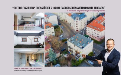 *bezugsfrei* Großzügige 2-Raumwohnung im Dachgeschoss mit Terrasse in zentraler Lage in Leipzig / Go