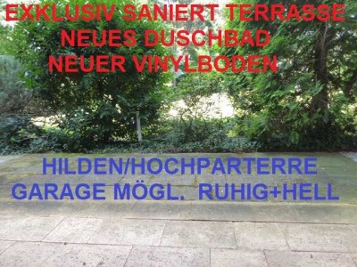 EXKLUSIV SANIERT NEUES DUSCHBAD TERRASSE NEUER VINYLBODEN GARAGE MÖG. RUHIG+HELL HILDEN/HOCHPARTERRE