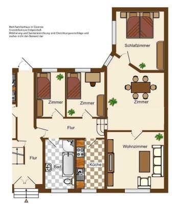 modernisierte 5-Zimmer-Wohnung in Güstrow ab 01.12.2025 zu vermieten