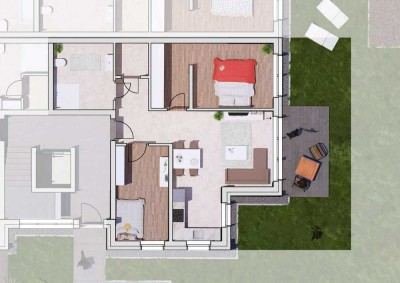 A-WE9- 3 Zimmerwohnung mit Gartenanteil und Terrasse