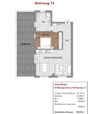 2 Zimmer Penthouse-Wohnung mit traumhafter Aussicht über Wernberg