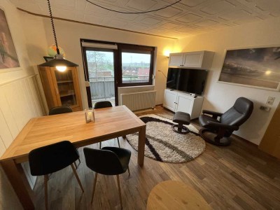 Traumhafte Wohnung am Siel mit Blick bis zur Nordsee, möbiliert, großen Balkon und Stellplatz