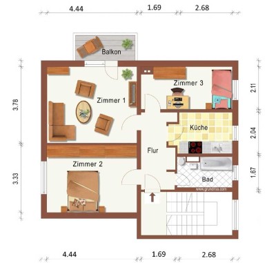 Helle 3-Zimmer Wohnung mit Balkon in Brieskow-Finkenheerd