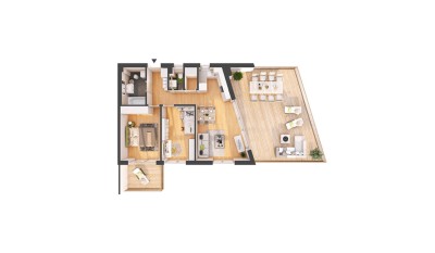 Hochwertige 3-Zimmer Neubau-Wohnung mit großer Terrasse (W09)