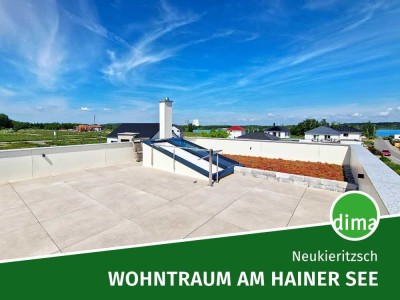 ERSTBEZUG am Hainer See mit privater Dachterrasse mit Seeblick, Garage, Tageslichtbad, PV-Anlage ...
