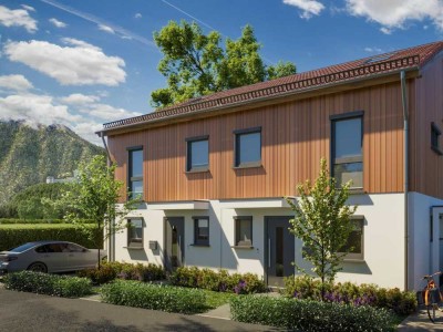 Aschau Bestlage: Neubau-Doppelhaushälfte mit 4,5 Zimmern in Süd-/Westlage,  ca. 131 m² Wfl.