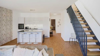 Urbanes Penthouse mit spektakulärem Skylineblick und Tiefgaragenstellplatz