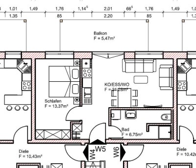 Ansprechende und neuwertige 2-Zimmer-Dachgeschosswohnung mit geh. Innenausstattung mit Balkon