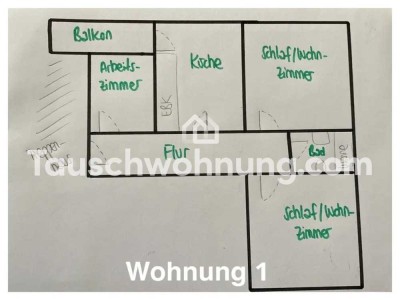 Tauschwohnung: ZWEI 3-Zimmer-Wohnungen zum Tausch