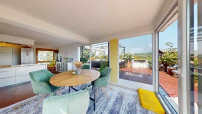 Maisonette-Penthousewohnung mit Dachterrasse und Sauna in Esslingen-Kornhalde