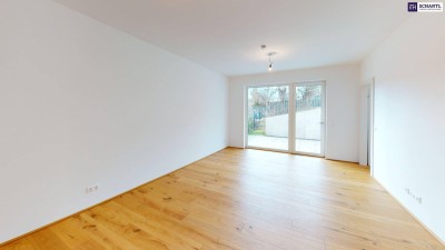 Grün, modern, hochwertig – Zwei Gärten und beste Bauqualität für Ihr neues Zuhause! 3D Rundgang durchklicken!