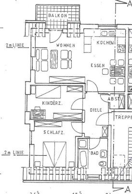 Bitte nur Mailanfragen: neuwertige 3 Zimmer-Wohnung  mit Südbalkon im Dachgeschoss