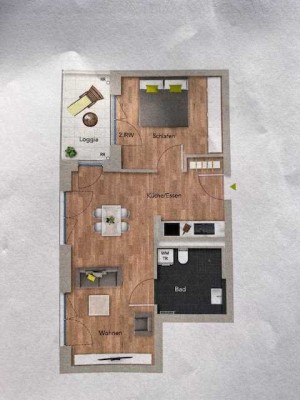 Neubau Erstbezug ! 2-Raum-Wohnung mit Einbauküche in Karlsruhe