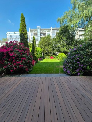 2 Zimmer mit Garten zur Alleinnutzung in gehobener Gegend, 350 m zum Rhein