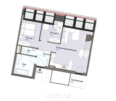 Neubau Erstbezug | 3-Zimmer-Wohnung mit Dachterrasse | inkl. 2 Garagenplätze