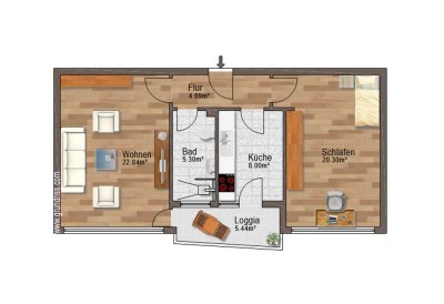 Stilvolle 2-Zimmer-Wohnung mit Balkon in Stuttgart am See *Provisionsfrei*