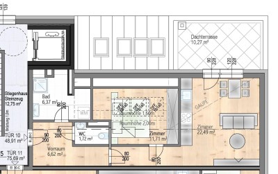 Single Studio - Penthouse - UNVERBAUBARER AUSBLICK im 2. DG mit 10 m2 DACHTERRASSE - hell und ruhig - provisionfrei - barrierefrei - Lift - PV-Anlage und Wärmepumpe