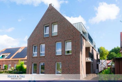 Saterland: Helle 3-Zimmer-Neubauwohnung im Erdgeschoss
– Terrasse & moderne Haustechnik. Obj. 8942