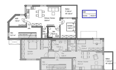 2 ZKB Neubauwohnung im Obergeschoss A02