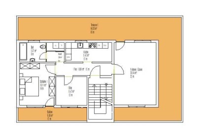 3-Zimmer-Wohnung 85m² und 85m Dachterrasse in zentraler Lage