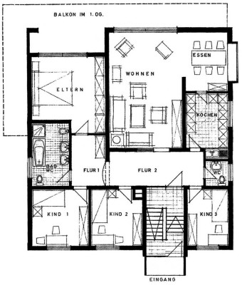 Helle 5-Zimmer-Wohnung auf einer Ebene !