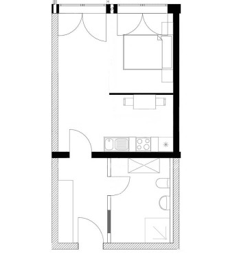 Lichtdurchflutete möbliertes 1-Zimmer Single Apartment in Eggolsheim