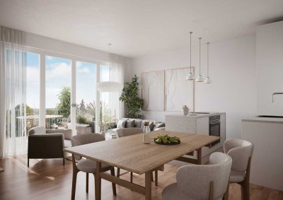 Weißensee: ERSTBEZUG im NEUBAU: LUXUS Dachgeschoss-Maisonette-Whg mit 5-Zi. ca. 110 m² + 2 BALKONE