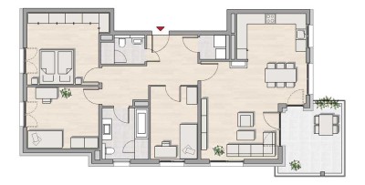 4 Zimmer Wohnung 1.OG mit Balkon