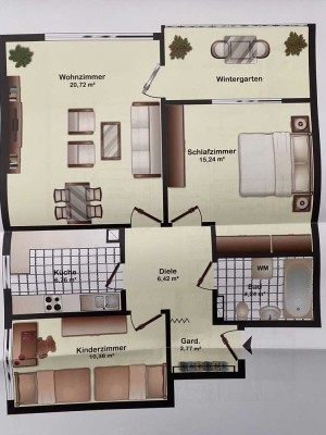 Helle 3-Raum-Wohnung mit Balkon und Bergblick in Kaufbeuren-Neugablonz