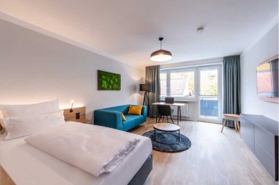 Modern möblierte 2-Zimmer-Business Wohnung mit Balkon und separater Küche