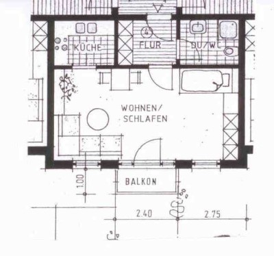 1- Zimmer- Appartement in Dornstadt-Bollingen