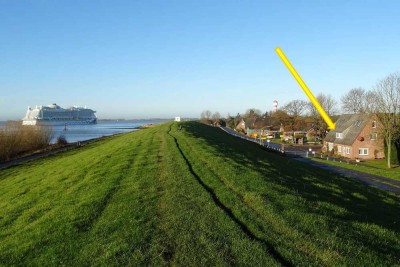 Traumhafter Blick auf die Elbe aus 3-Raum Maisonette-Wohnung in Kollmar