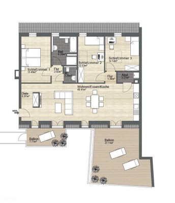 4- Zimmer Penthouse mit Dachterrasse, Erstbezug im Zentrum