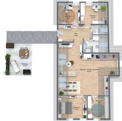 Stilvolle 5-Raum-Penthouse-Wohnung mit gehobener Innenausstattung mit EBK in Kirchheim am Neckar