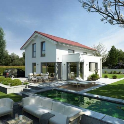 Grävenwiesbach perfekt: Feldrand, Baugrenze Taunuspanorama und Bien-Zenker Architektur= Alles paßt!