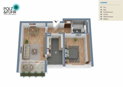 Mainz-Gonsenheim: Eine schöne 2-Zimmerwohnung mit Balkon und einem ebenerdigen TG-Stellplatz. Sofort