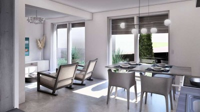 Exklusive Neubauwohnung mit eigenem Garten nach KfW 40 Standard (QNG-Siegel) und hoher Abschreibung!