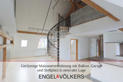 Geräumige Maisonettewohnung mit Balkon, Garage und Stellplatz in zentraler Lage