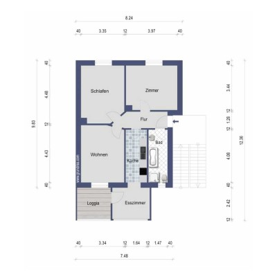 3,5-Zimmer-Wohnung im EG mit Kelleranteil