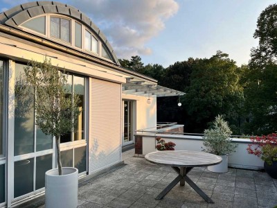 Penthouse mit 56m² Dachterrasse und Blick in den Seelhorster Wald