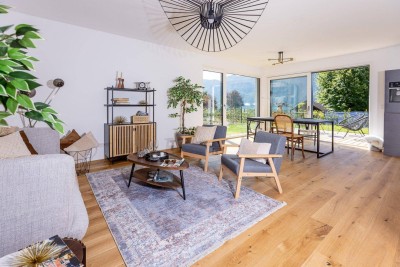 Neuer Preis!!! 3 Zimmer Erstbezugs - Gartenwohnung mit traumhaften Seeblick direkt am Wasser sowie eigenem Badeplatz am Mondsee - PROVISIONSFREI