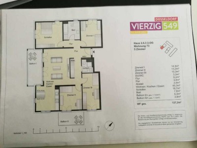 Schöne fünf Zimmer Wohnung in Düsseldorf, Heerdt,